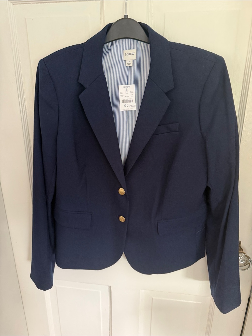 J. Crew Women’s Navy Blazer with Gold Buttons size 14. Classic.